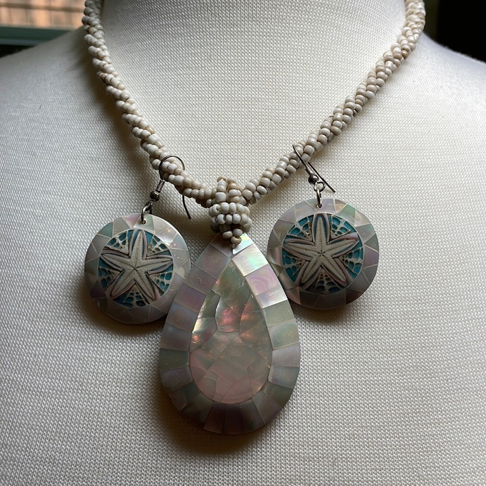 Fun summer necklace and matching earrings